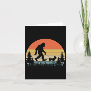 Bigfoot Walking Corgi Dog Funny Valentines Day Lov Card