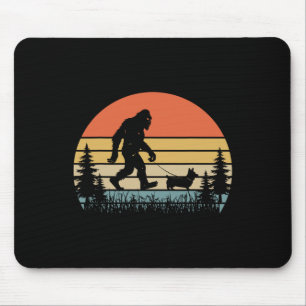 Bigfoot Walking Corgi Dog Funny Valentines Day Lov Mouse Mat