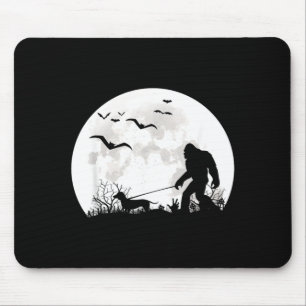 Bigfoot Walking Dachshund Dog Moon Sasquatch Mouse Mat