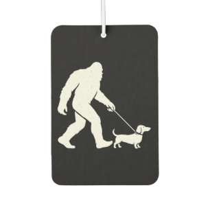 Bigfoot Walking Dachshund Funny Wiener Dog Dad Car Air Freshener