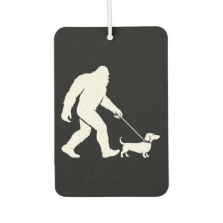 Bigfoot Walking Dachshund Funny Wiener Dog Dad Car Air Freshener