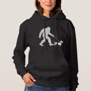 Bigfoot Walking Dachshund Funny Wiener Dog Dad Hoodie