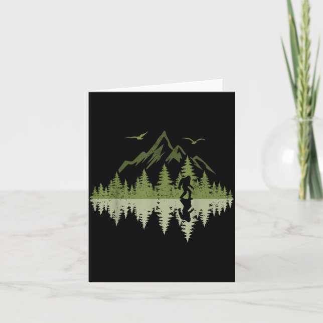 Bigfoot Walking Forest Sasquatch Woods Parks Men W Card (Front)