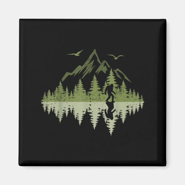 Bigfoot Walking Forest Sasquatch Woods Parks Men W Magnet (Front)