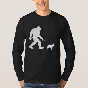 Bigfoot Walking French Bulldog  T-Shirt