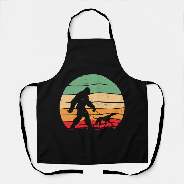 Bigfoot Walking German Shorthaired Pointer Dog Vin Apron (Front)