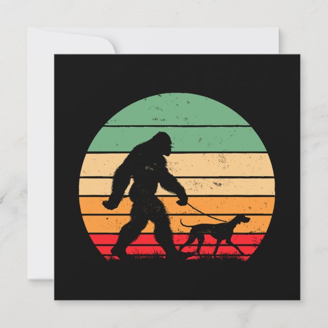 Bigfoot Walking German Shorthaired Pointer Dog Vin Invitation (Front)