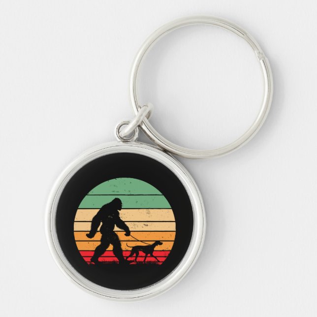 Bigfoot Walking German Shorthaired Pointer Dog Vin Key Ring (Front)