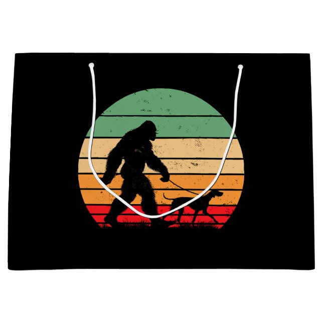 Bigfoot Walking German Shorthaired Pointer Dog Vin Large Gift Bag (Front)