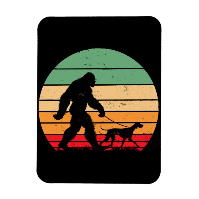 Bigfoot Walking German Shorthaired Pointer Dog Vin Magnet (Vertical)