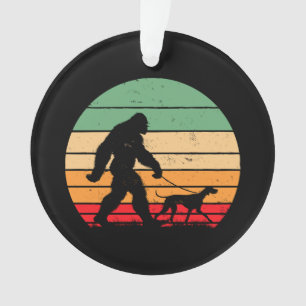 Bigfoot Walking German Shorthaired Pointer Dog Vin Ornament