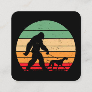 Bigfoot Walking German Shorthaired Pointer Dog Vin Square Business Card