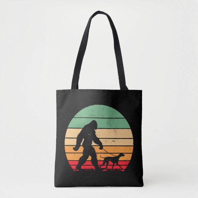 Bigfoot Walking German Shorthaired Pointer Dog Vin Tote Bag (Front)