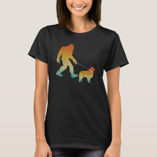 Bigfoot Walking Great Pyrenees Funny Sasquatch Pet T-Shirt