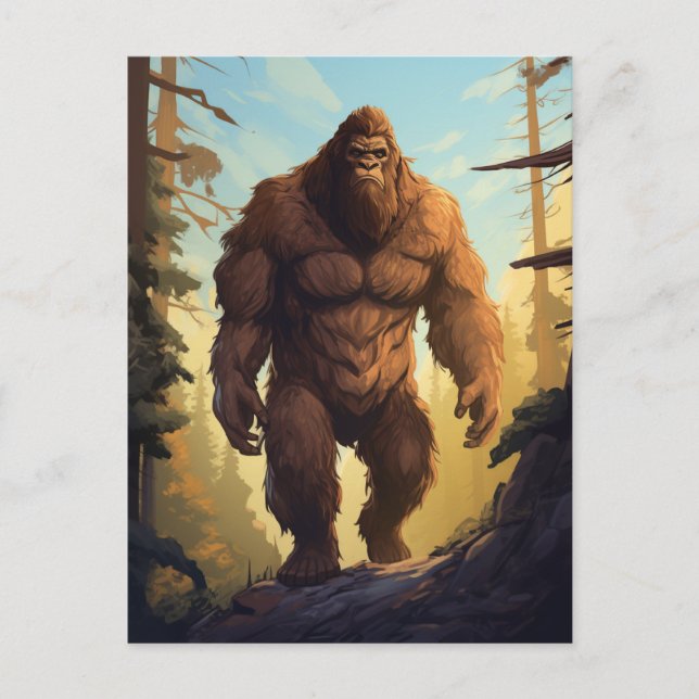 Bigfoot Walking in the Forrest Postcard (Front)