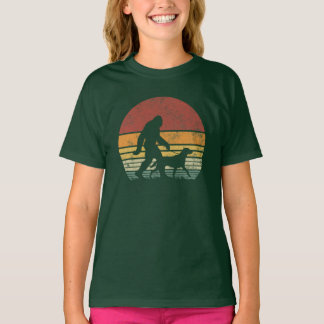 Bigfoot Walking Labrador Retriever Dog Vintage T-Shirt