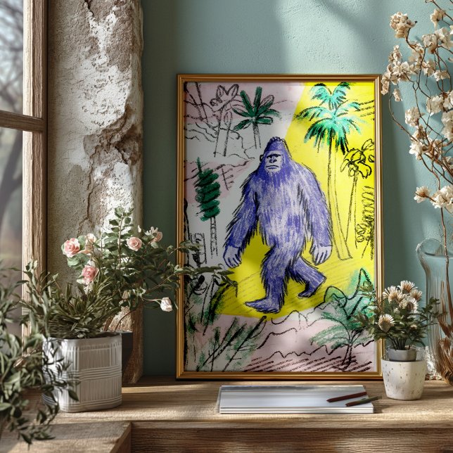 Bigfoot Walking Poster Print Wall Art (Creator Uploaded)