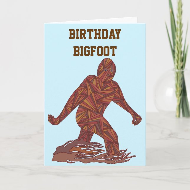 Bigfoot Walking Sasquatch Birthday Bigfoot Card (Front)