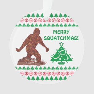 Bigfoot Walking Sasquatch Funny Christmas Cute Ornament
