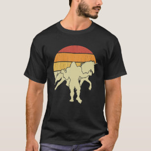 Bigfoot Walking Unicorn Horse Riding Funny Sasquat T-Shirt