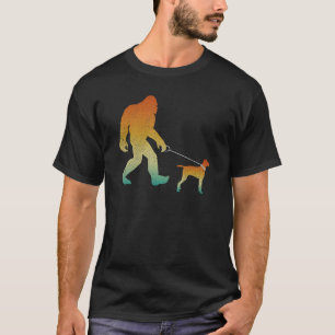 Bigfoot Walking Wirehaired Vizsla Funny Sasquatch T-Shirt
