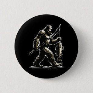 Bigfoot Walleye Hunting Angler Sasquatch Walleye F 6 Cm Round Badge