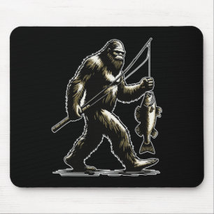 Bigfoot Walleye Hunting Angler Sasquatch Walleye F Mouse Mat