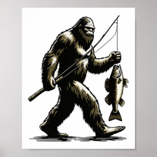 Bigfoot Walleye Hunting Angler Sasquatch Walleye F Poster