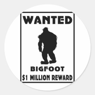 Bigfoot Wanted Poster Classic Round Sticker