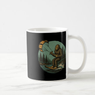 Bigfoot Water Paragliding Vintage Funny Sasquatch Coffee Mug