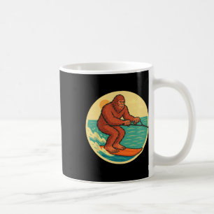 Bigfoot Water Skiing Vintage Cryptid Beach Graphic Coffee Mug