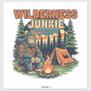 Bigfoot wilderness junkie retro design