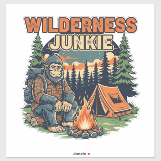 Bigfoot wilderness junkie retro design (Sheet)