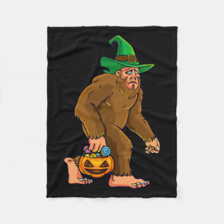 Bigfoot Witch Pumpkin Halloween Girls Women Fleece Blanket
