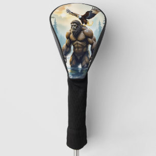 Bigfoot with an Eagle on his Shoulder  Golf Head Cover