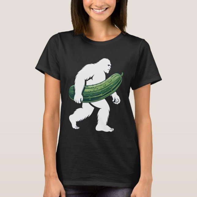 Bigfoot with Cucumber for Adventurous Campers and  T-Shirt (Front)