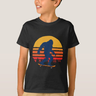 Bigfoot With Longboard - Skateboarding 1  T-Shirt