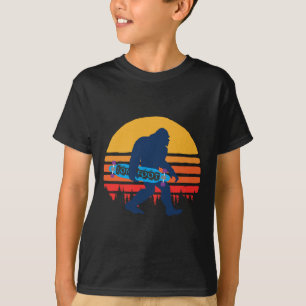 Bigfoot With Longboard - Skateboarding  T-Shirt