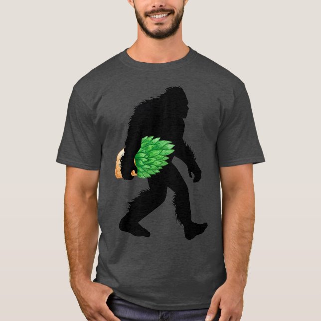 Bigfoot With Succulent Sasquatch Cactus Plant T-Shirt (Front)