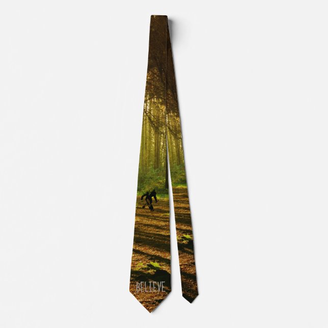 Bigfoot with Tennis Racquet in the Forest Tie (Front)