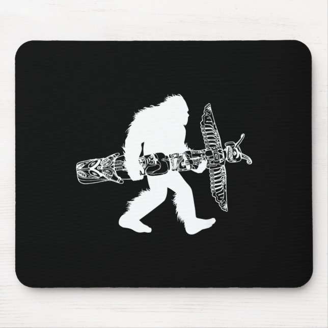 Bigfoot With Totem le Northwest Sasquatch Native Mouse Mat (Front)