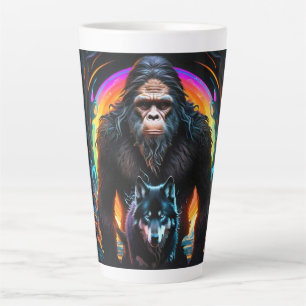 Bigfoot Wolf Colourful Portal Latte Mug