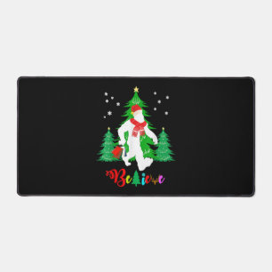 Bigfoot Yeti Sasquatch Christmas Believe Christmas Desk Mat