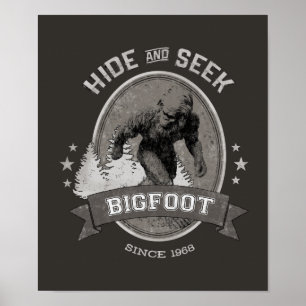 Bigfoot Yeti. Sasquatch. Retro, Vintage. Poster