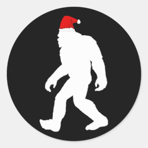 bigfoot yeti sasquatch ugly christmas sweater tee  classic round sticker