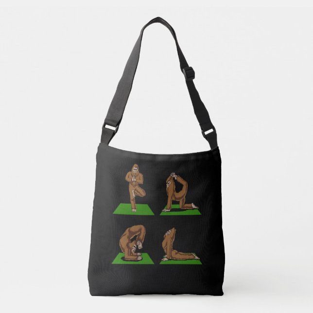 Bigfoot Zen Yoga Poses Funny Fantasy Crossbody Bag (Front)