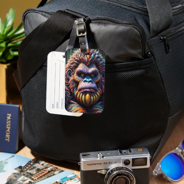 Bigfoot's Colourful Gaze Luggage Tag (Front & Back)