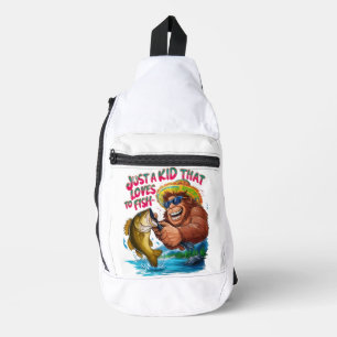 Bigfoots Just A kid that loves to fish Sling Bag