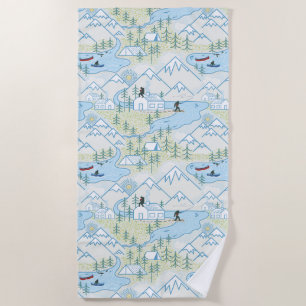 BigFoot's Lake Life Beach Towel