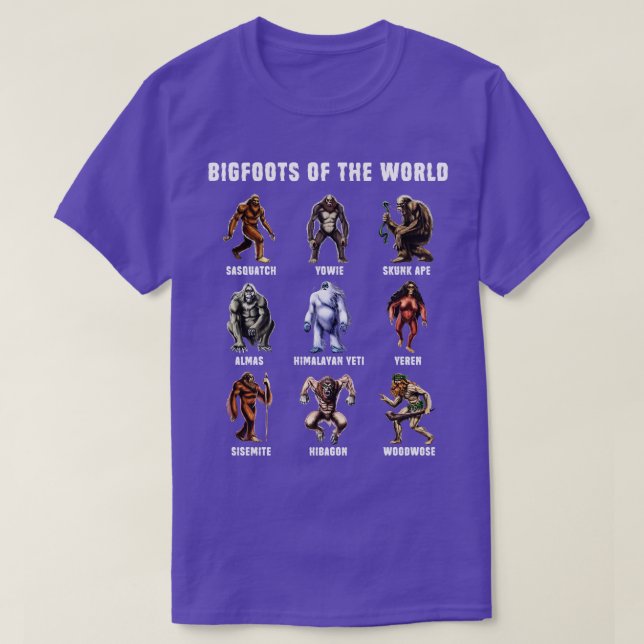 Bigfoots Of The World T-Shirt (Design Front)